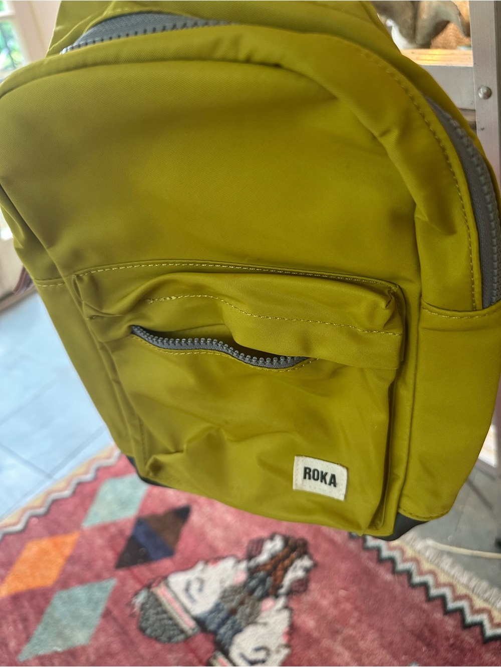 Roka Small Backpack in Olive Green - Compact Everyday Bag
